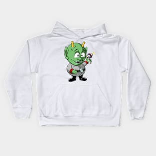 Little green man Kids Hoodie